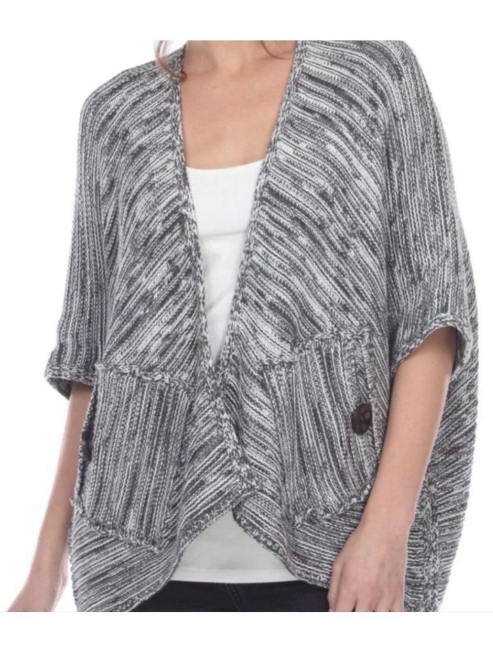 Neon Buddha Painter hand knit cotton cardigan - sz M (oversized! Fits me/sz XL)